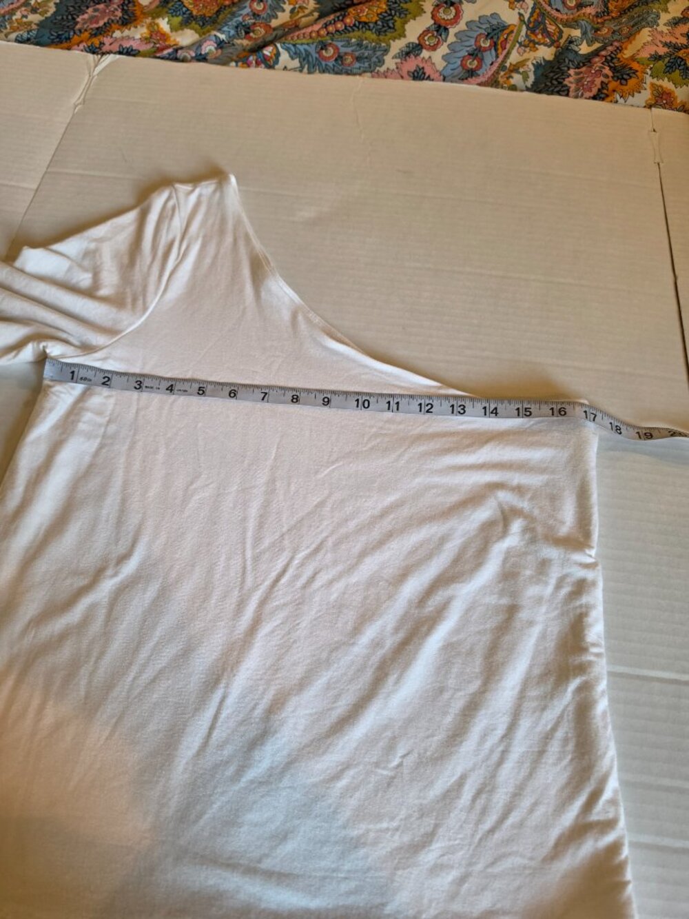 J Crew Form Knit One Shoulder Elbow-Sleeve White T-Shirt Size Large - Picture 3 of 9